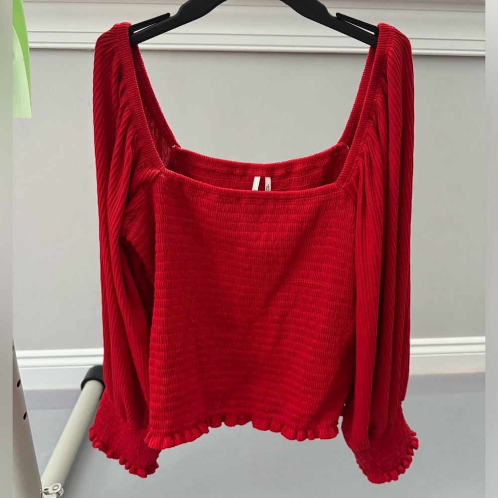 Anthropologie Red Blouse